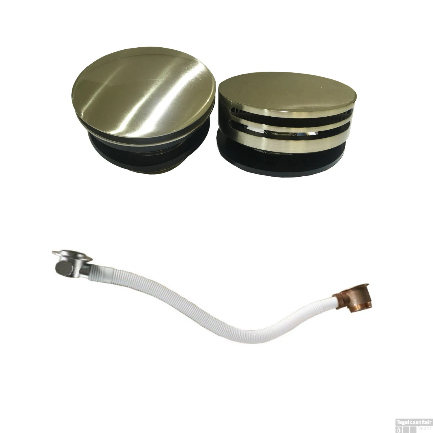 Badvulcombinatie Wiesbaden Rond Geborsteld Staal 4 Badvulcombinatie Wiesbaden Rond Geborsteld Staal - Afbeelding 2