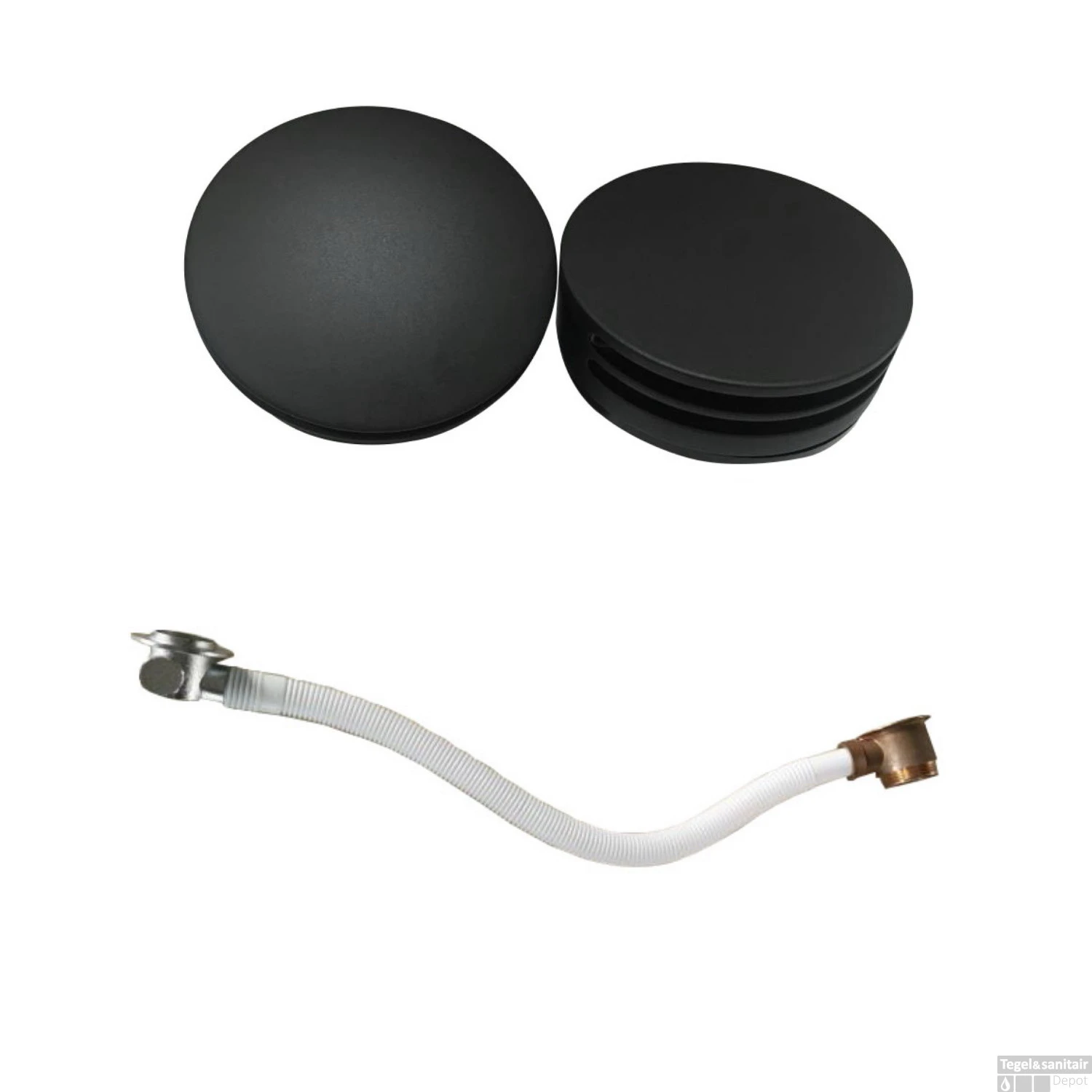 Badvulcombinatie Wiesbaden Rond Mat Zwart 4 Badvulcombinatie Wiesbaden Rond Mat Zwart - Afbeelding 2