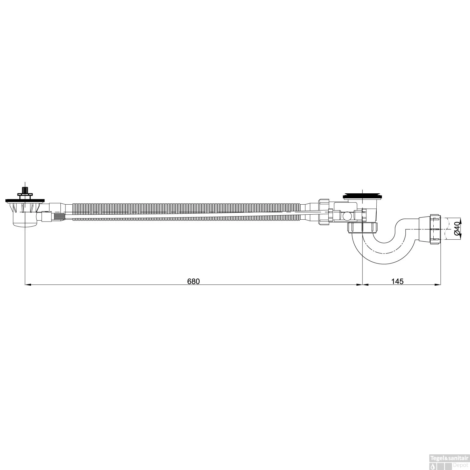Badafvoer Met Overloopcombinatie Wiesbaden Geborsteld Staal (RVS Look) 7 Badafvoer Met Overloopcombinatie Wiesbaden Geborsteld Staal (RVS Look) - Afbeelding 5