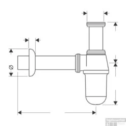 BWS Bekersifon Chroom Rond Inclusief Muurbuis En Rozet 5/4 X 32mm -Badkamermeubels bws bekersifon chroom rond inclusief muurbuis en rozet 5 4 x 32mm 5