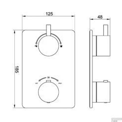 BWS Afbouwdeel Cemal Douche Thermostaat Inbouw 2-Weg Gunmetal -Badkamermeubels bws afbouwdeel cemal douche thermostaat inbouw 2 weg gunmetal tech