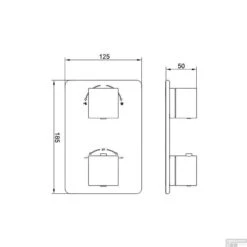 BWS Afbouwdeel Square 2-Weg RVS Tbv Thermostatisch Inbouwdeel Uni -Badkamermeubels bws afbouwdeel square 2 weg rvs tbv thermostatisch inbouwdeel uni 2