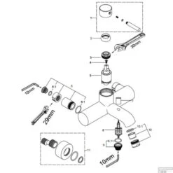 BWS Badmengkraan Chepri Met Omstel RVS Look -Badkamermeubels bws badmengkraan chepri met omstel rvstech