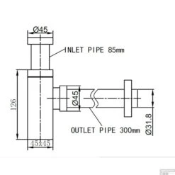 BWS Bekersifon Luxe Vierkant 5/4" RVS Look (Inclusief Muurbuis En Rozet) -Badkamermeubels bws bekersifon luxe vierkant 11 4inch rvs look tech