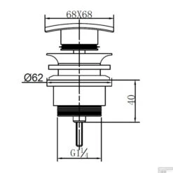 BWS Clickwaste Luxe Laag Model 5/4 Chroom -Badkamermeubels bws clickwaste 5 4 luxe laag model chroom tech