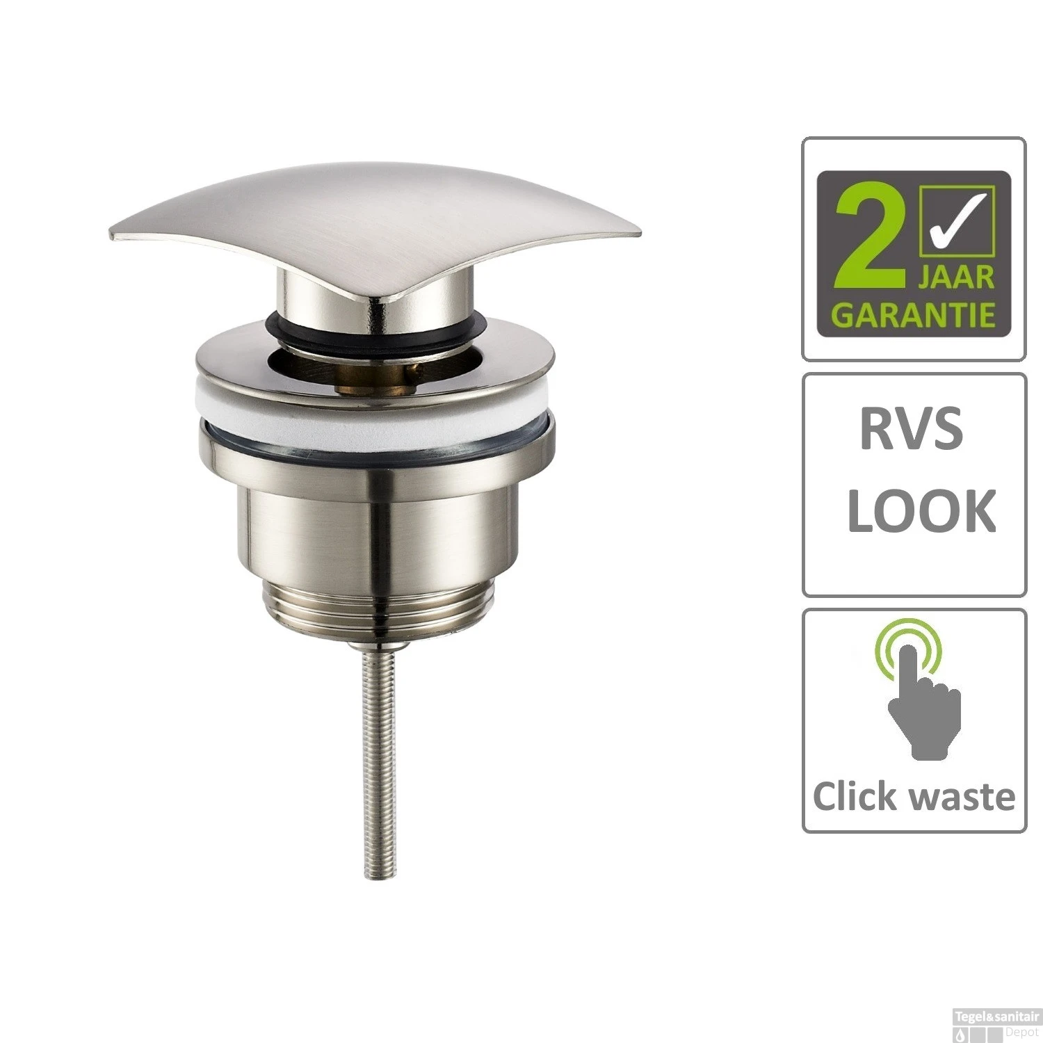 BWS Clickwaste Vierkant 5/4 RVS Look 3 BWS Clickwaste Vierkant 5/4 RVS Look