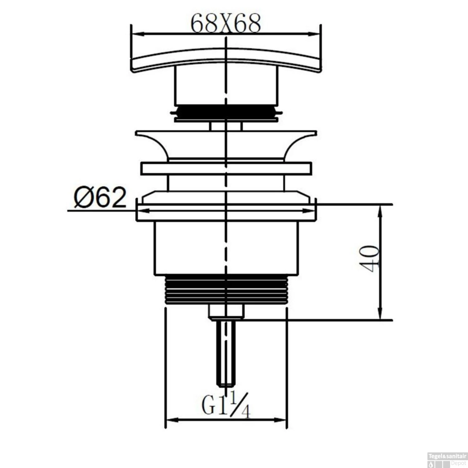 BWS Clickwaste Vierkant 5/4 RVS Look 5 BWS Clickwaste Vierkant 5/4 RVS Look - Afbeelding 3