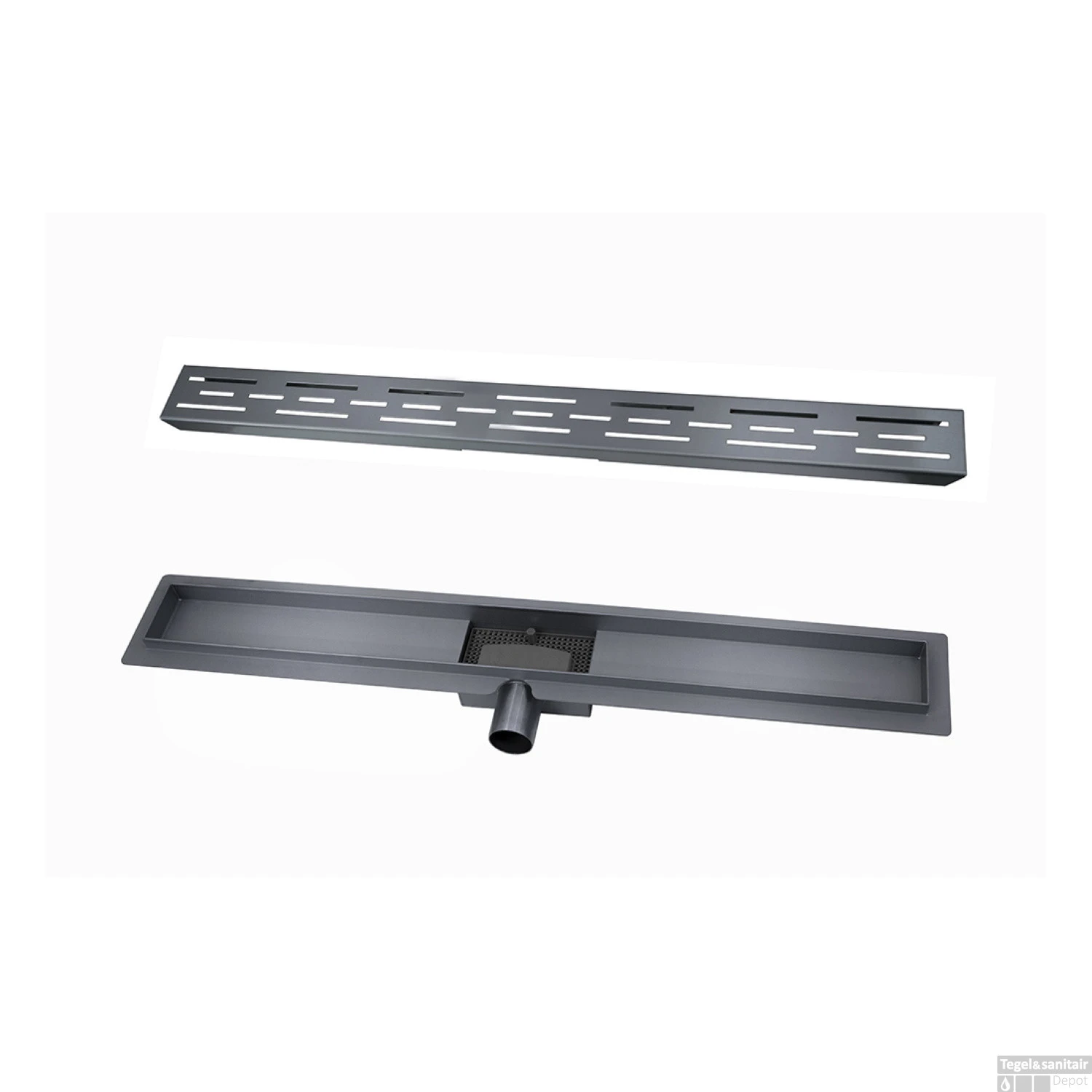 BWS Douchegoot Flens Met Uitneembare Haarfilter 90x7x6.7 Cm Gunmetal 5 BWS Douchegoot Flens Met Uitneembare Haarfilter 90x7x6.7 Cm Gunmetal - Afbeelding 3