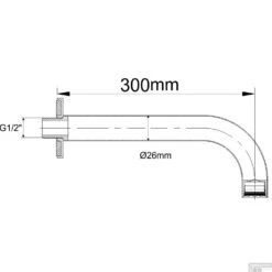 BWS Inbouwuitloop Rond 30cm 1/2" Chroom -Badkamermeubels bws inbouwuitloop rond 30cm 1 2inch chroom tech