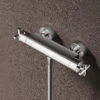 Douchethermostaat Hotbath Chap Opbouw Onderaansluiting 2-kruisgreep Chroom OUTLET -Badkamermeubels c008cr douchethermostaat hotbath chap opbouw onderaansluiting 2 kruisgreep chroom 1 1