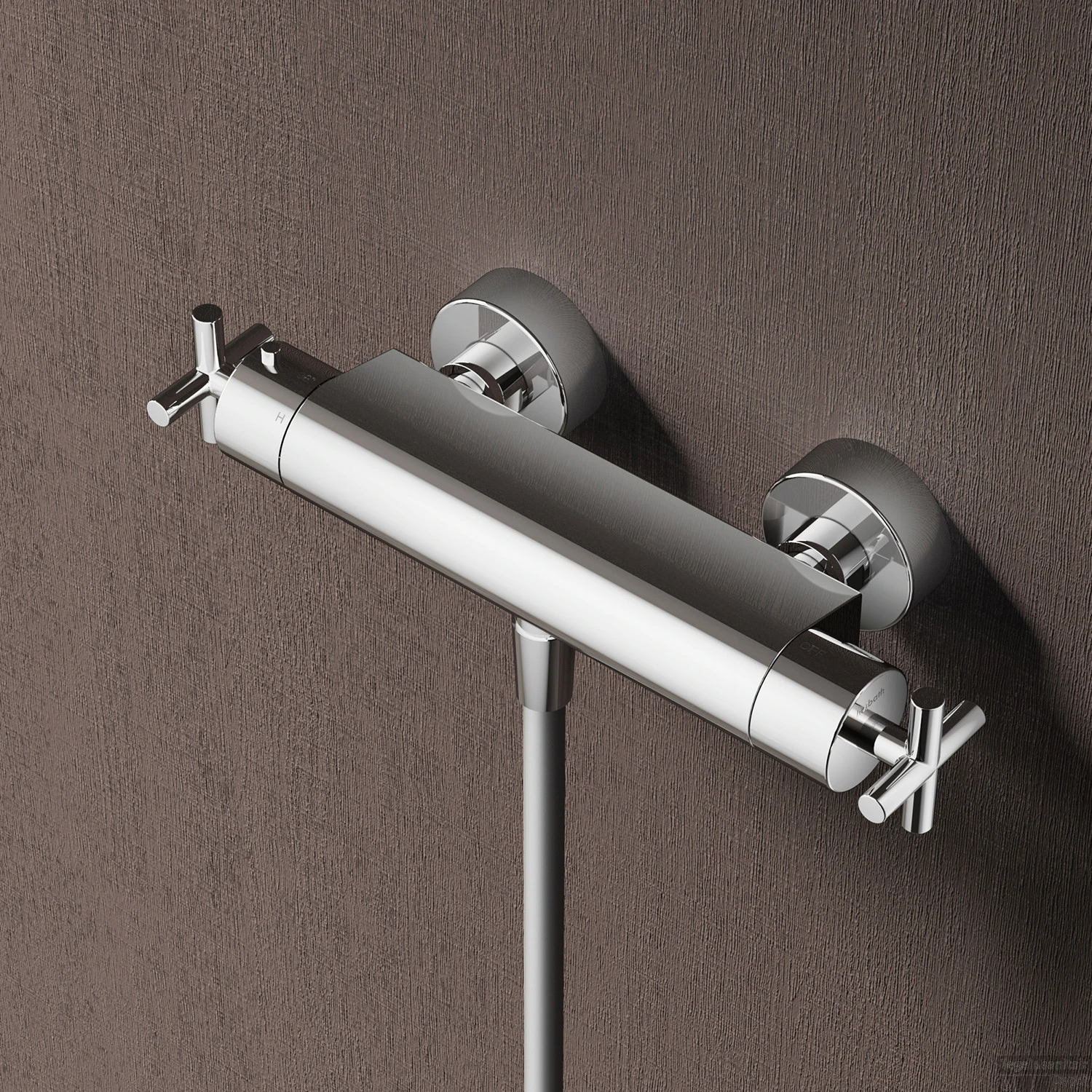 Douchethermostaat Hotbath Chap Opbouw Onderaansluiting 2-kruisgreep Chroom OUTLET 3 Douchethermostaat Hotbath Chap Opbouw Onderaansluiting 2-kruisgreep Chroom OUTLET