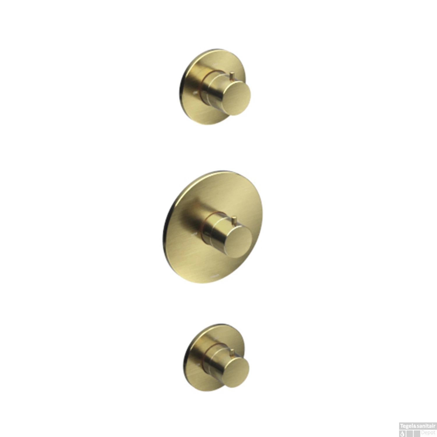 Douchethermostaat Hotbath Cobber Inbouw 2 Stopkranen Geborsteld Messing PVD (excl. Inbouwdeel)