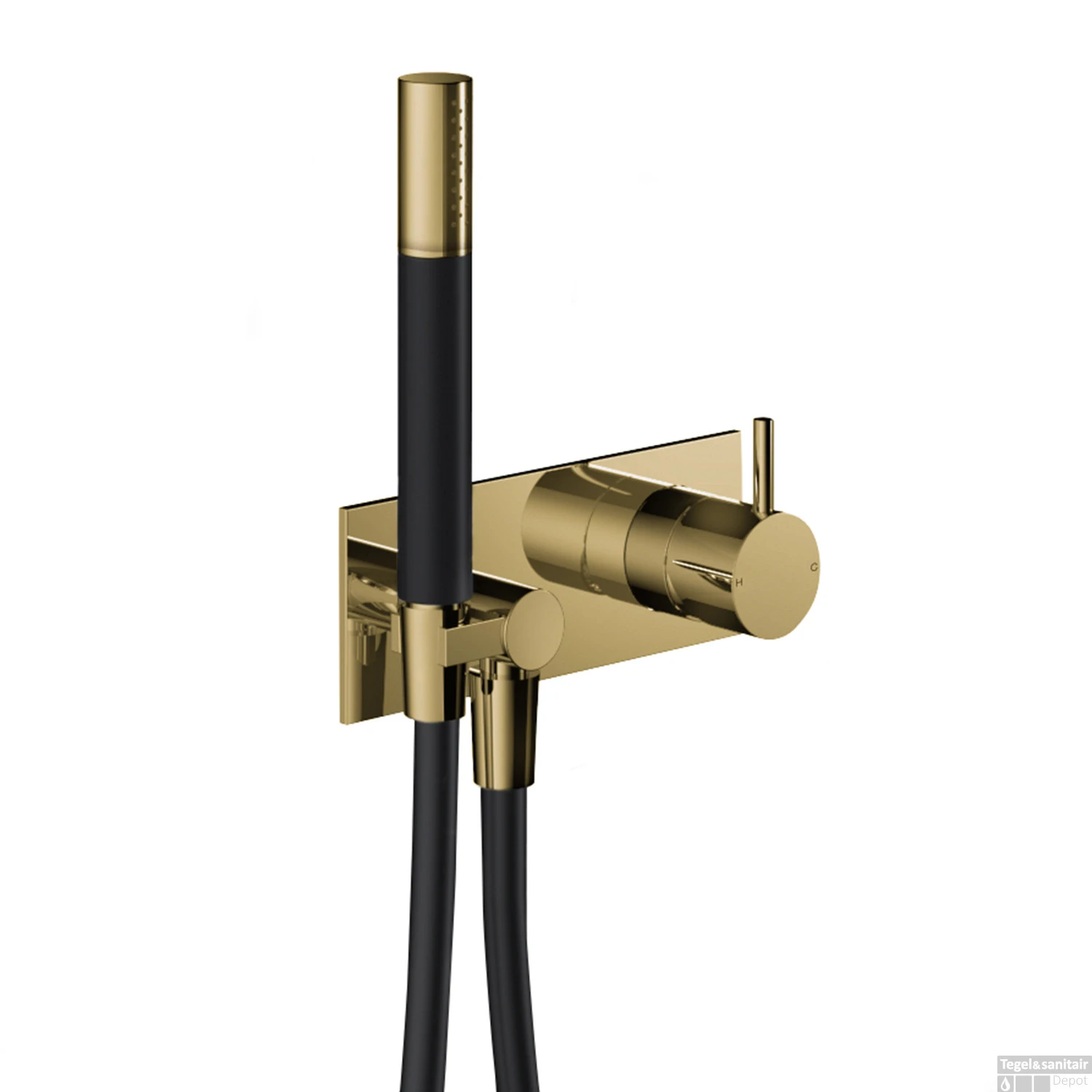 Inbouw Douchemengkraan Hotbath Cobber Incl. Doucheslang En Handdouche Gepolijst Messing