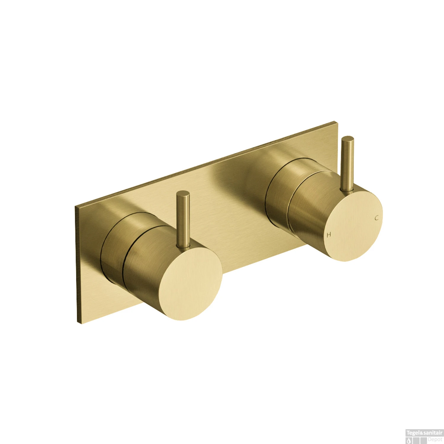 Inbouw Douchemengkraan Hotbath Cobber 2-weg Geborsteld Messing PVD 3 Inbouw Douchemengkraan Hotbath Cobber 2-weg Geborsteld Messing PVD