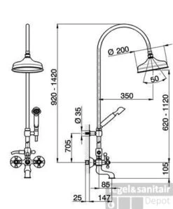 Cisal Arcana Ceramic Douchekolom Met Baduitloop AC00415121 Chroom -Badkamermeubels cisal arcana ceramic douchekolom met baduitloop ac00415121 chroom 1