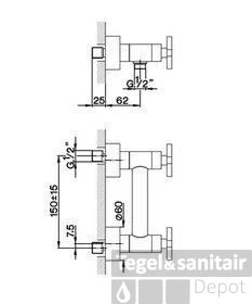 Cisal Barcelona Quad Douchemengkraan Rvs BQ0004412A 4 Cisal Barcelona Quad Douchemengkraan Rvs BQ0004412A - Afbeelding 2