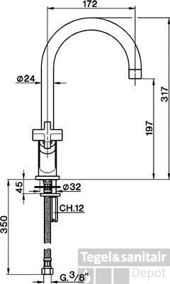 Cisal Barcelona Tweegreeps Keukenmengkraan RVS-look BA0005302A