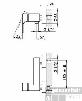 Cisal Cubic Douchemengkraan Chroom CU00044121 4 Cisal Cubic Douchemengkraan Chroom CU00044121 - Afbeelding 2