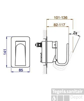 Cisal Kawa Inbouw Bad/douchemengkraan KA.00210.03J Zwart/Groen 5 Cisal Kawa Inbouw Bad/douchemengkraan KA.00210.03J Zwart/Groen - Afbeelding 3