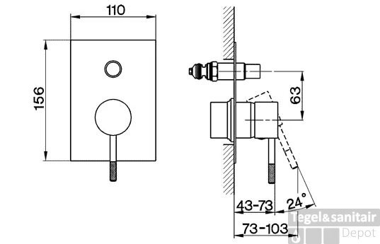 Cisal Less Inbouw Bad/douchemengkraan Met Omsteller LS0021002A 3 Cisal Less Inbouw Bad/douchemengkraan Met Omsteller LS0021002A