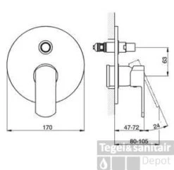 Cisal Roadster Afbouwdeel Douche Bad Mengkraan Chroom RR00210021