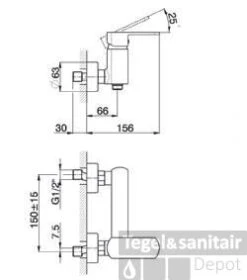 Cisal Roadster Douchemengkraan Mat Wit RR0004404Q -Badkamermeubels cisal roadster douchemengkraan mat wit rr0004404q 1