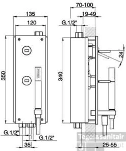 Cisal Wave Bad Of Douche Mengkraan Inbouw Chroom WA00021021