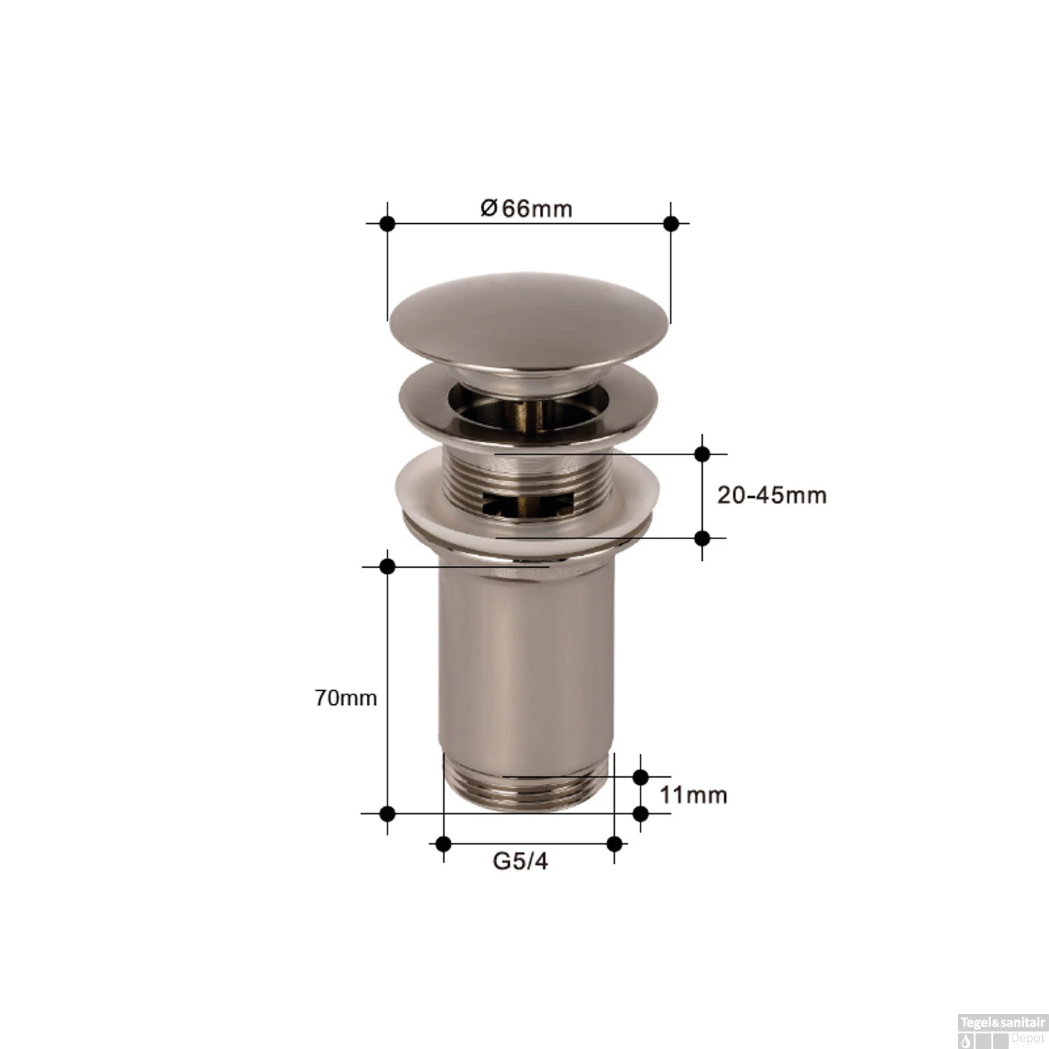 Click-clack Afvoerplug Allibert Bondi 7,5 Cm Geborsteld RVS 4 Click-clack Afvoerplug Allibert Bondi 7,5 Cm Geborsteld RVS - Afbeelding 2