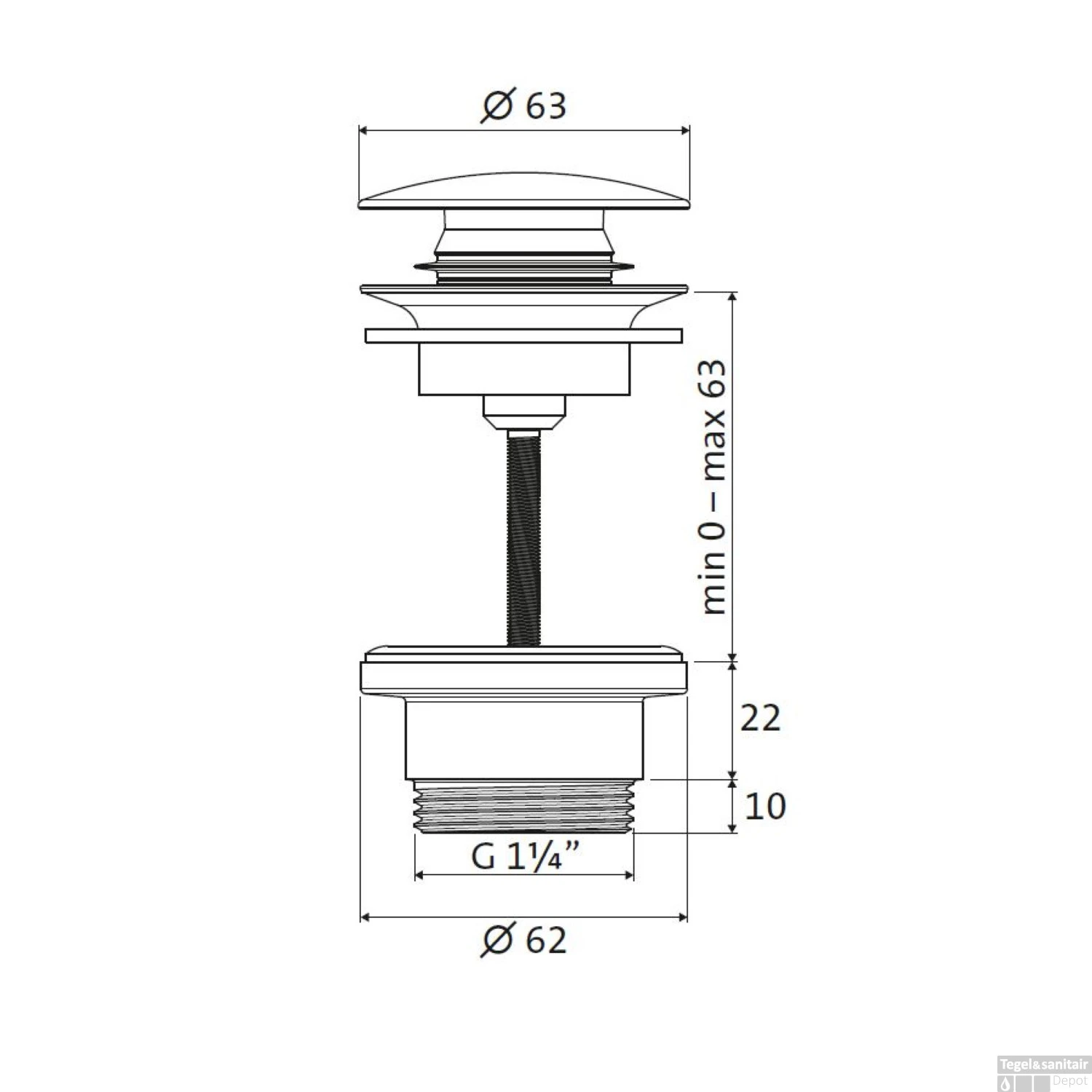 Clickwaste Design Herzbach Living Universeel 5/4'' Chroom Met Overloop 4 Clickwaste Design Herzbach Living Universeel 5/4'' Chroom Met Overloop - Afbeelding 2