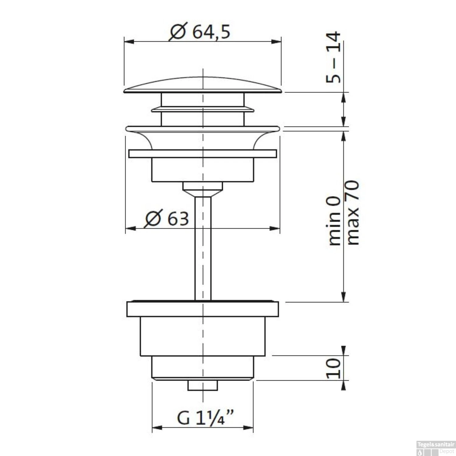 Clickwaste Herzbach Living IX 5/4'' Messing Goud 4 Clickwaste Herzbach Living IX 5/4'' Messing Goud - Afbeelding 2