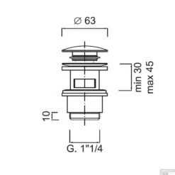 Clickwaste Sanimex Giulini Met Overloop 5/4 Mat Zwart -Badkamermeubels clickwaste sanimex giulini met overloop 54 mat zwart f5102lno 1