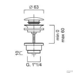 Clickwaste Sanimex Giulini Zonder Overloop 5/4 Mat Zwart -Badkamermeubels clickwaste sanimex giulini zonder overloop 54 mat zwart f5105lno 1