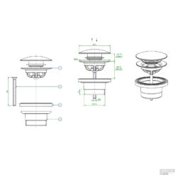 Clickwaste Luca Sanitair Voor Vasca Baden Geborsteld Nikkel -Badkamermeubels clickwaste vasca baden tech 1