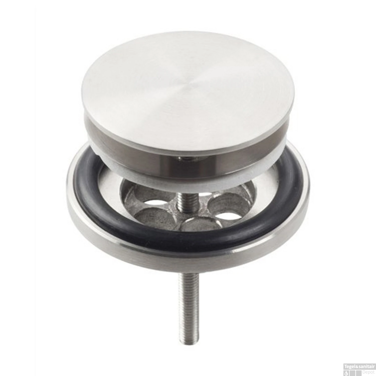 Clou Mini Wash Me Plug Met Afdekkap RVS Geborsteld - Afbeelding 2