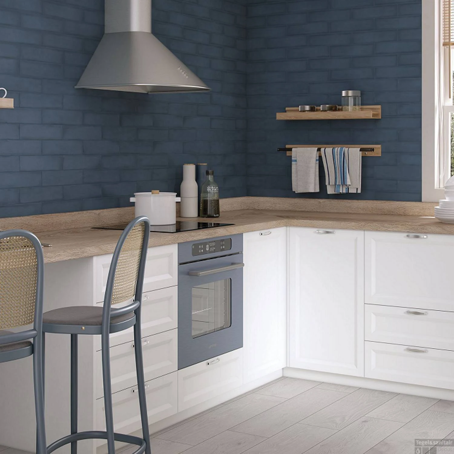 Wandtegel Colonial Marine Mat 7.5x30 Cm Mat Donker Blauw (doosinhoud 0.5 M2) 4 Wandtegel Colonial Marine Mat 7.5x30 Cm Mat Donker Blauw (doosinhoud 0.5 M2) - Afbeelding 2