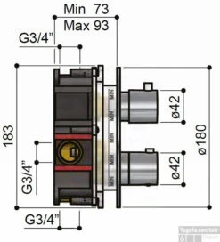 Complete Regendouche Hotbath Get Together IBS1A Inbouwset Met 2-Weg Stop Omstel -Badkamermeubels complete regendouche hotbath buddy inbouwset met 2 weg stop omstel tech ibs1a