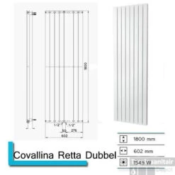 Handdoekradiator Covallina Retta Dubbel 1800 X 602 Mm Donker Grijs
