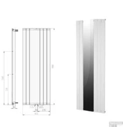 Designradiator Plieger Cavallino Retto Specchio 773 Watt Middenaansluiting 180x60,2 Cm Wit Structuur