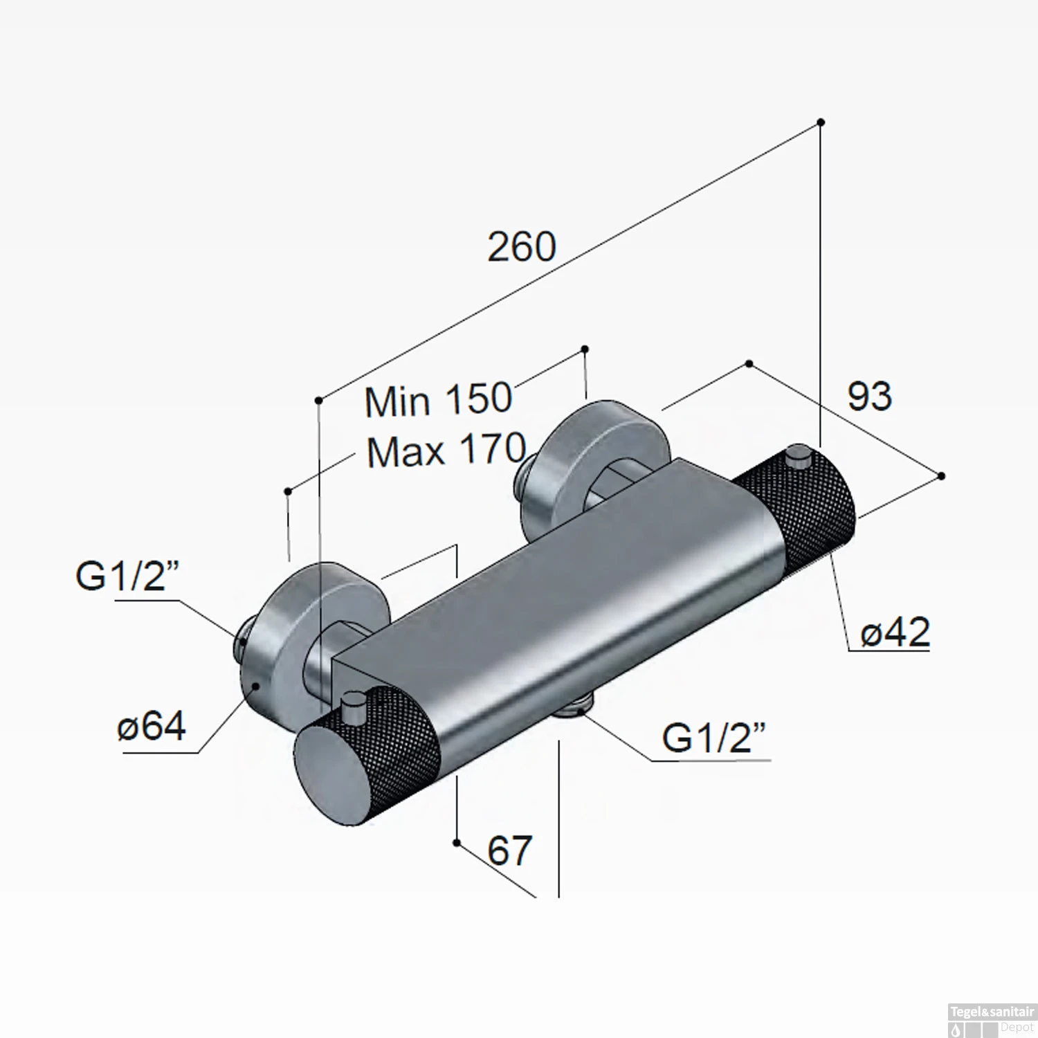 Thermostatische Douchemengkraan Hotbath Cobber X Chroom 5 Thermostatische Douchemengkraan Hotbath Cobber X Chroom - Afbeelding 3
