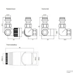 Design Aansluitset Radiator Plieger Como Universeel Dubbel Haaks Mat Zwart -Badkamermeubels design aansluitset radiator plieger como universeel dubbel haaks chroom tech 2
