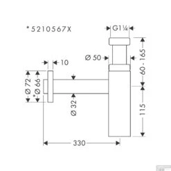 Design Sifon Flowstar S HansGrohe Gepolijst Goud -Badkamermeubels design sifon flowstar s hansgrohe tech 1 1