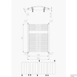Handdoekradiator Odro Gebogen 764 X 585 Mm Zandsteen -Badkamermeubels designradiator boss wessing odro zijaansluiting 76 4x58 5 cm 528 watt wit tech 3