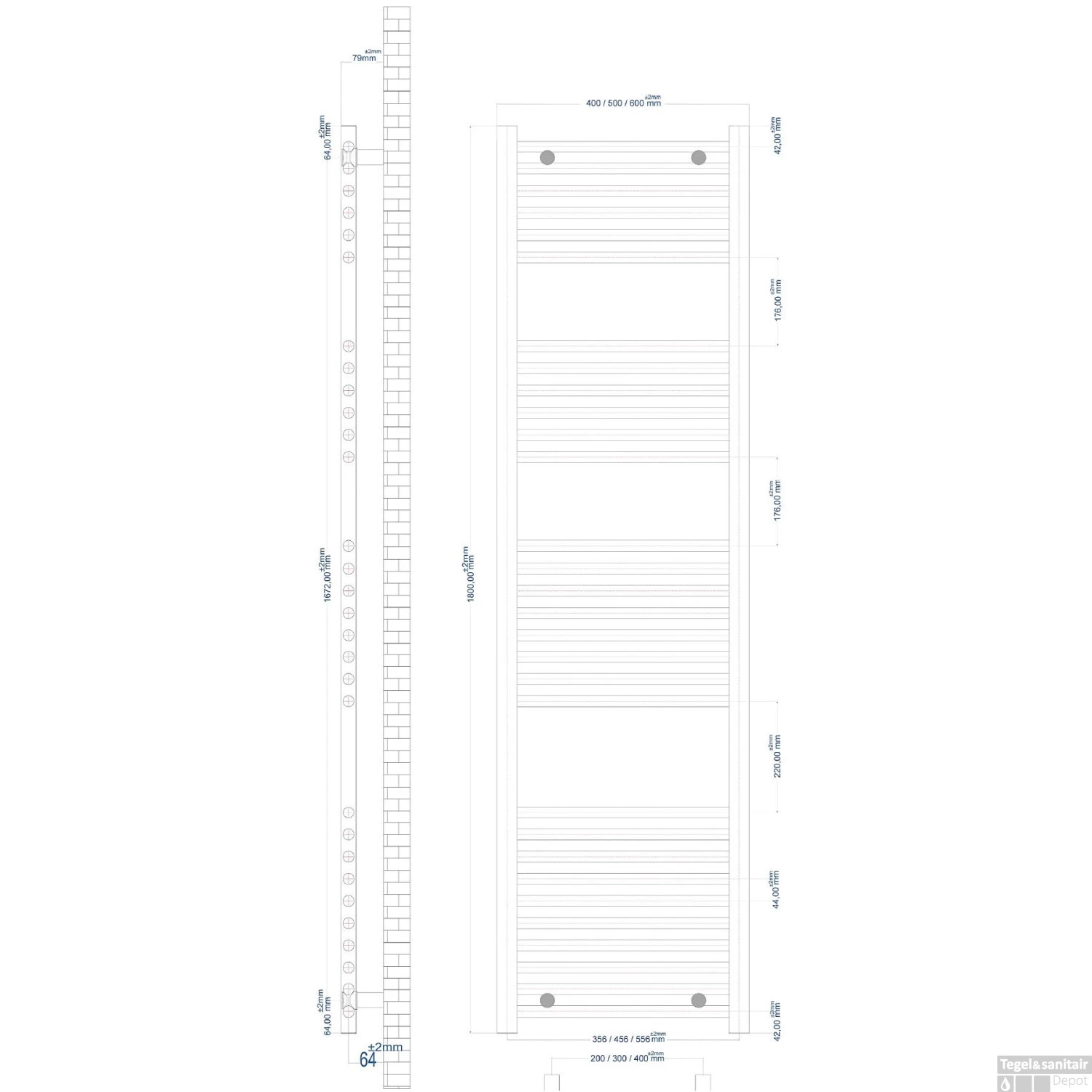 Radiator Boss & Wessing Wingrave 180x50 Cm Mat Zwart Zij-Onderaansluiting (908 Watt) 7 Radiator Boss & Wessing Wingrave 180x50 Cm Mat Zwart Zij-Onderaansluiting (908 Watt) - Afbeelding 5