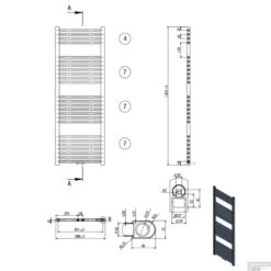 Designradiator Boss & Wessing Nile Gobi 140x50cm 655W Wit (Midden Aansluiting) -Badkamermeubels designradiator nile gobi 140x50cm 655w wit midden aansluiting tech