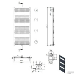 Designradiator Boss & Wessing Nile Gobi140x60cm 754W Wit (Midden Aansluiting) -Badkamermeubels designradiator nile gobi 140x60cm 754w wit midden aansluiting tech