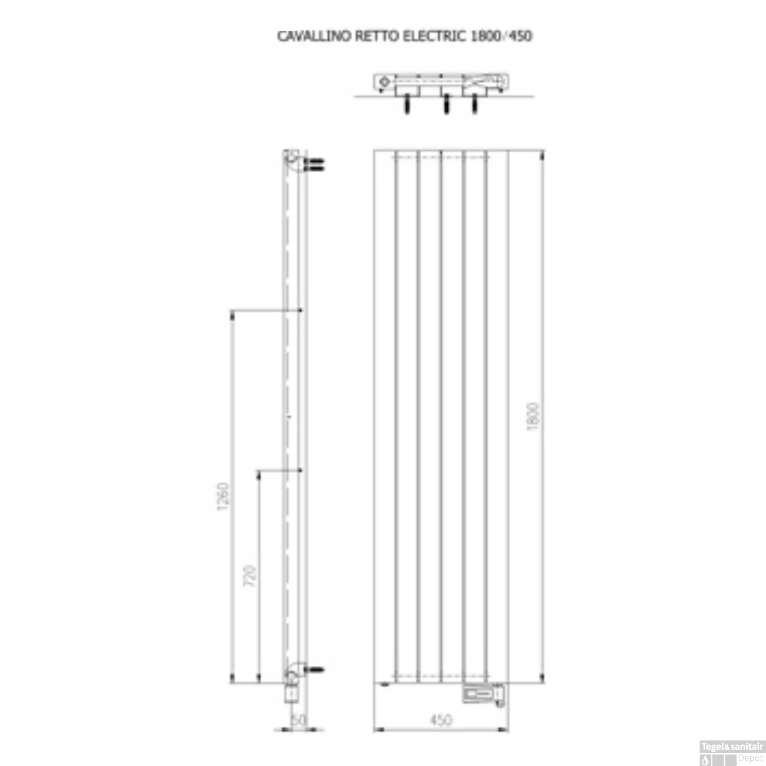 Designradiator Plieger Cavallino Retto Elektrisch 1000 Watt 180x45 Cm Mat Zwart 4 Designradiator Plieger Cavallino Retto Elektrisch 1000 Watt 180x45 Cm Mat Zwart - Afbeelding 2