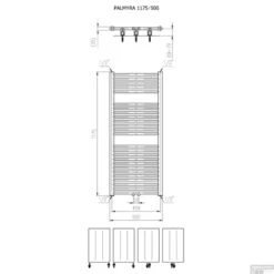 Designradiator Plieger Palmyra 580 Watt Midden- Of Zijaansluiting 117,5x50 Cm Donkergrijs Structuur -Badkamermeubels designradiator plieger palmyra 580 watt midden of zijaansluiting 117 5x50 cm donkergrijs structuur tec
