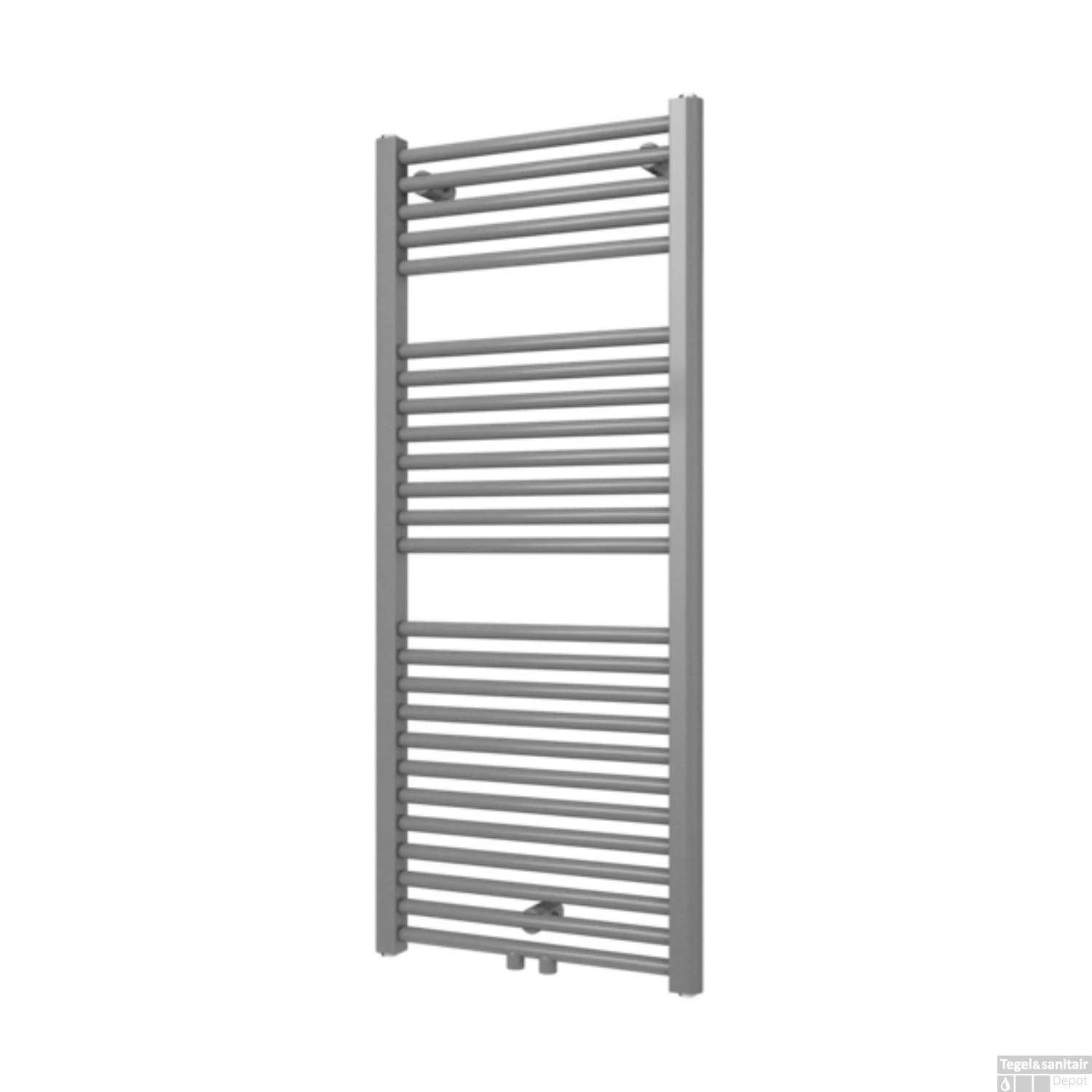 Designradiator Plieger Palmyra 580 Watt Midden- Of Zijaansluiting 117,5x50 Cm Zilver Metallic
