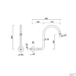 Douchearm Sanimex Giulini Rond Gebogen 30.5cm Chroom 5 Douchearm Sanimex Giulini Rond Gebogen 30.5cm Chroom -Badkamermeubels douchearm sanimex giulini rond gebogen 30.5cm tech