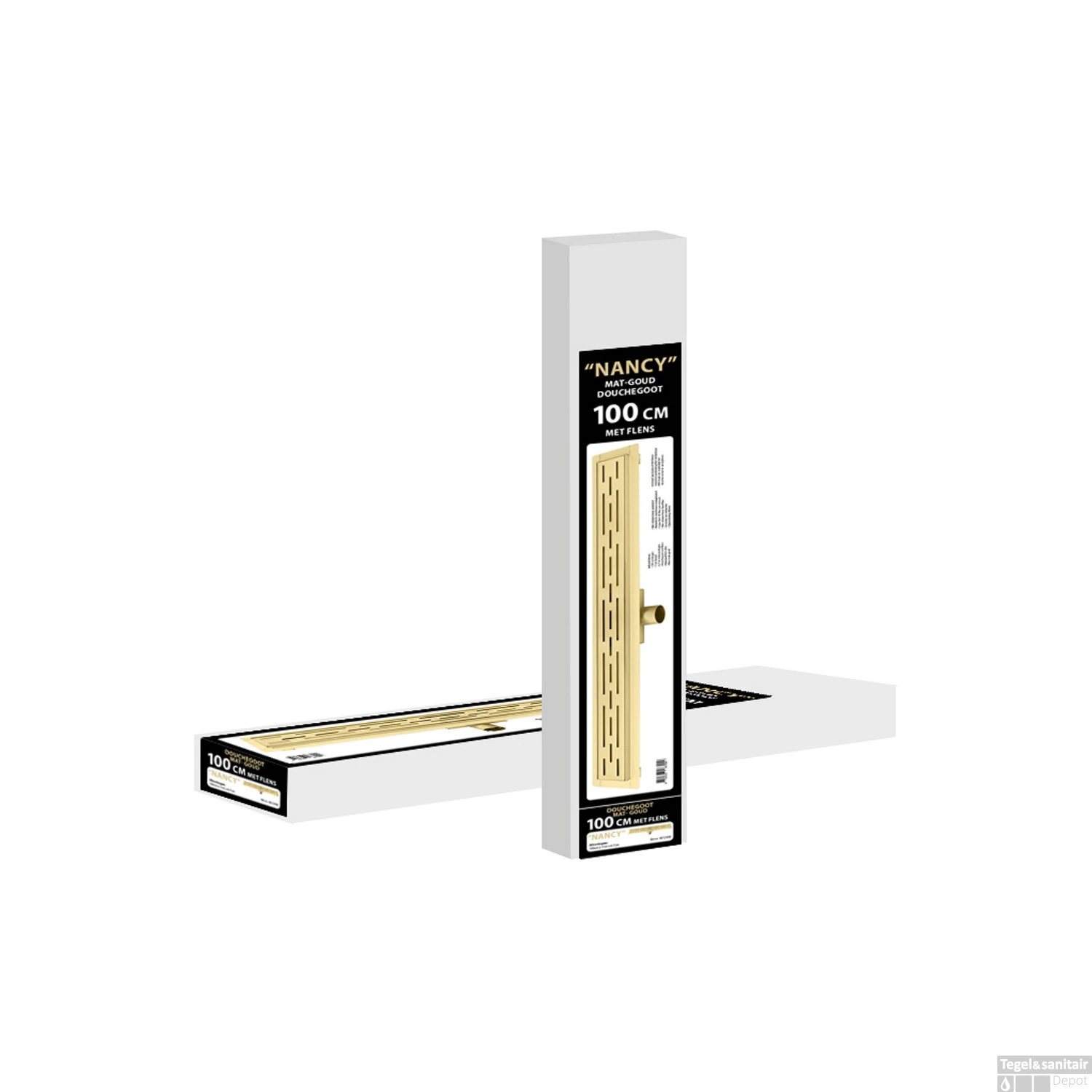 Douchegoot Best Design Nancy Met Flens 100x7x7 Cm RVS Mat Goud - Afbeelding 2